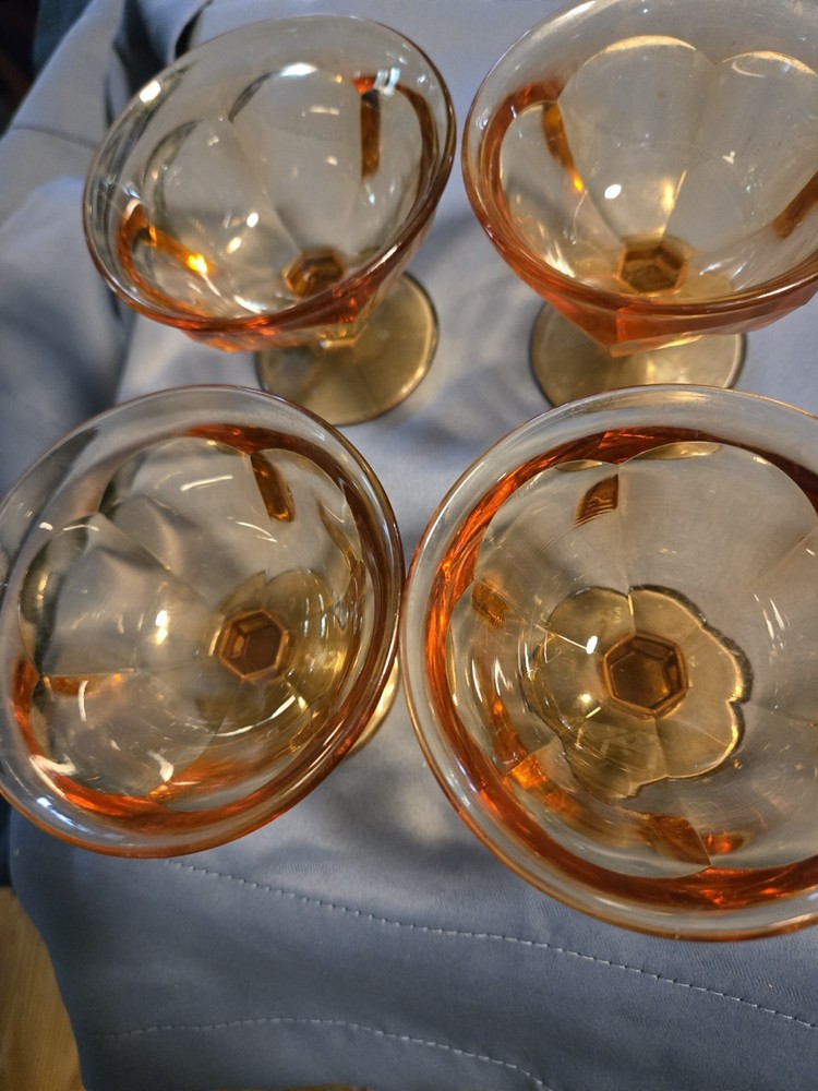 VTG Provincial ~ By Noritake Sherbert/ Champ Set 4 Amber ~ EUC ~ Discontinued