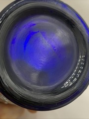Dugan and Diamond Blue Carnival Glass Floral and Grape Tumbler