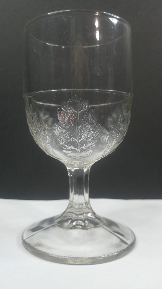New Pressed Leaf aka NPL, McKee & Brothers, EAPG, Goblet, Goblet, c 1868, VgCd