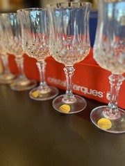 cristal d’argues LONGCHAMP 6 1/2” Wine Glasses Set of 6 In Box