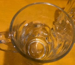 Set of 2 Vintage Thumbprint Dimple 14 oz Clear Heavy Glass Beer Mugs 4.75″ tall