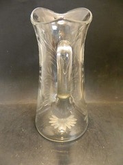 Vintage ABP Etched Rose & Daisy Crystal Pitcher 10.5″ x 5.63″ Excellent Cond
