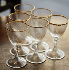 6x Nason&Moretti Murano Gotic Pattern Twisted Stem Cup Glasses Stemware 100ml