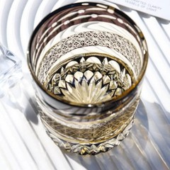 Hand Cut Japanese Style Crystal Whiskey Glass Tumbler Edo Kiriko Drinkware 10oz