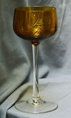 Wine Glass Roman Lead Crystal, Brown, Old, 17 cm