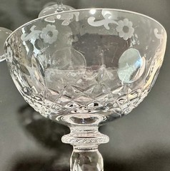 VTG Rogaska Galliano Crystal 7 1/8″ Champagne Tall Sherbet Glass Hand Blow 5 Pcs