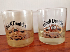 Vintage Jack Daniels highball glasses clear set of 2