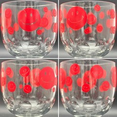 Bartlett Collins 6pc Pokee Peace•Keep On Truckin•Happy Face Goblets c1970s USA