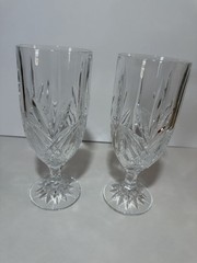 Godinger Shannon Dublin Crystal Iced Tea Water Goblets Heavy Fan Cut EUC