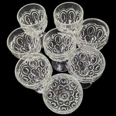 LE Smith Moon And Stars Vintage Claret Wine Glasses Set 8 Clear Pressed Glass