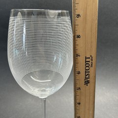 Mikasa Cheers Too 9” Crystal White Wine Glass Spiral Etched Pattern