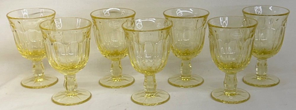 7 NWT Noritake Provincial Yellow Wine Glasses 4 5/8″ Japan