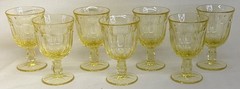 7 NWT Noritake Provincial Yellow Wine Glasses 4 5/8″ Japan