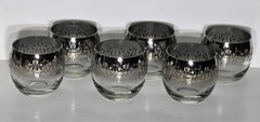 6 Royal Luster SILVER MADEIRA MCM platinum fade 3″ rolypoly tumblers Bin29