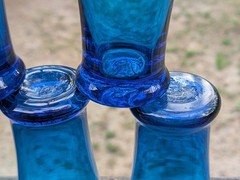 Royal Leerdam Williamsburg CW5T Blenko Glass Turquoise Drinking Glasses (5) Rare