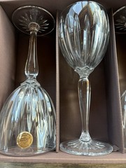 8 Cristal De Arques 24% Lead Crystal Stemmed Goblits With Original Boxes 10.25oz