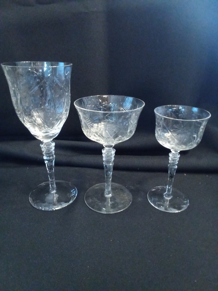 Fostoria Etched 1940’s . Rare find No chips.