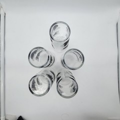 Federal Glass Co Set of 5 Antique Auto (Cadillac Ford Maxwell Packard) Tumblers