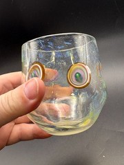 Italian Murrine Art Glass Tumbler Hand Blown Millefiori Juice Glass