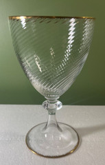 ELEGANT NASON MORETTI MURANO PL4 SWIRL BOWL GOLD TRIM WATER GOBLET
