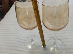 Amber Glass Red White Wine Goblets Glasses Stem Ware