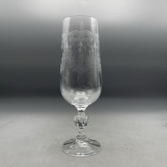 Vintage Etched Champagne Flutes Queen Ann Lace Set Of 4