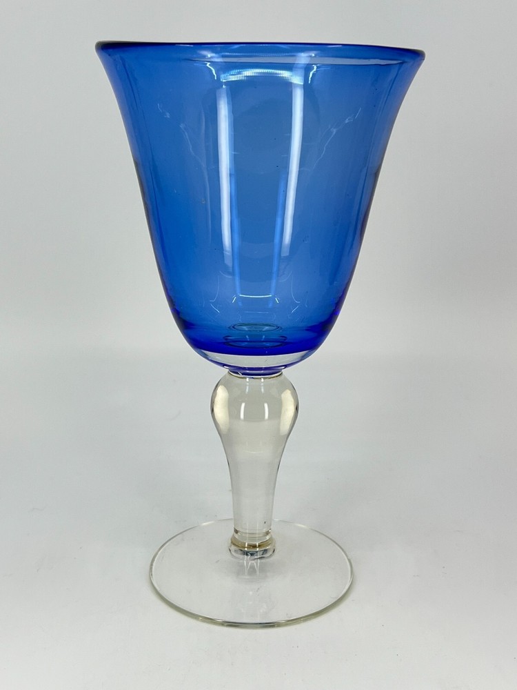 Replacement Artland Iris Cobalt Blue wine or water goblet Bulb Stem 8″H LOVELY!