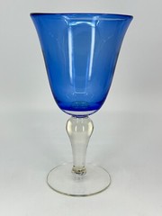 Replacement Artland Iris Cobalt Blue wine or water goblet Bulb Stem 8″H LOVELY!