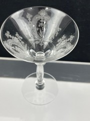 Set of 3 Vintage Tiffin Glass Elegant La Fleur Pattern Champagne / Tall Sherbert