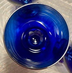 Vintage New Libbey Fun-Damentals Cobalt Dynasty Iced Tea Glasses Goblets Set 4