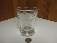 La Rochere Paris France Napoleon Bee Short 9oz Low Ball Tumbler Embossed Glass