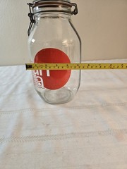 Vintage Sun Tea brewing Jar Glass 3 Liter Hinged Wire Latch Top Sun Tea