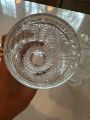 Vtg/Dansk Bohemian Cocktail/Juice Glasses, Embossed Leaf/Art Glass/MCM/Set Of 6