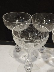 SET OF 8- TIFFIN FRANCISCAN- FLEURETTE CRYSTAL 6″ CHAMPAGNE TALL SHERBET GLASS