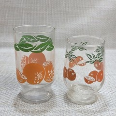 VTG Anchor Glass Orange Juice Pitcher Carafe & 4 Juice Glasses 1 Unmatched Glass