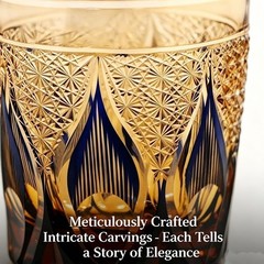 Luxury Crystal Whiskey Bar Glass Cut Tumbler Japanese Style Edo Kiriko 9oz/270ml