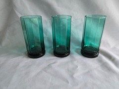 Anchor Hocking Essex Green 12 oz Flat Tumblers 5 3/4″ height – Set of 3