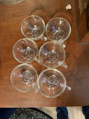 Vintage Punch bowl w/ 4oz gold rimmed cups – 7 piece