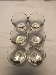 6 Gold Leaf Applied And Clear Decor Glass Stemware-With A Ball Stem