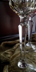 Katharinen-Hütte Nachtmann Bavarian Cut-to-Clear Crystal Wine Glasses Set of 3