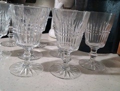 Vintage 50s Seneca Glass Crystal Renaissance Wine Water Stems Set/8 6″ H 8 oz