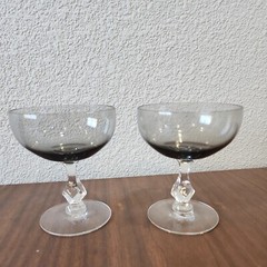 Dawn Smoke (Stem 17524) by TIFFIN-FRANCISCAN Champagne Tall Sherbet Coupe