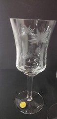 6 Romania Leonard Silver «Summerfield» Etched Water Goblets Barware w/Stickers