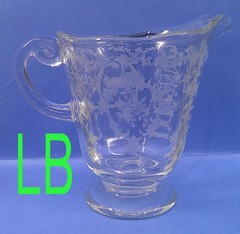 Vintage Fostoria Navarre Meadow Rose Wine Creamer Crystal Etched Glass Footed