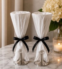 Perfect Gift ❤️ Episode Silver Plated Wine Goblet Duet