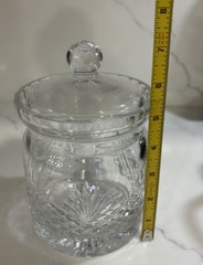 Wedgwood Biscuit Barrel Majesty Cut Crystal Cookie Candy Jar Retired Vtg Elegant