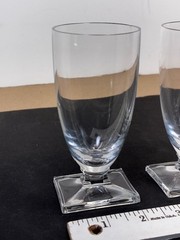 REDUCED!! Heisey NEW ERA, Rectangle base: TWO Juice Glasses , 4 3/4″ Tall.