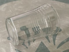 Vintage Shot Glass Clear Horizontal Lines Paneled Optic 2.25″
