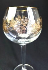 Vintage Elegant Crystal Wine Glasses Gold Rose Gold Trim Set Of 2 Multiple Sets