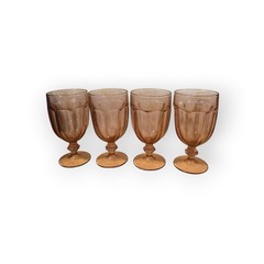 Libbey Set Of 4 Duratuff Gibraltar Pink Iced Tea Glasses Plum Pink Glasses